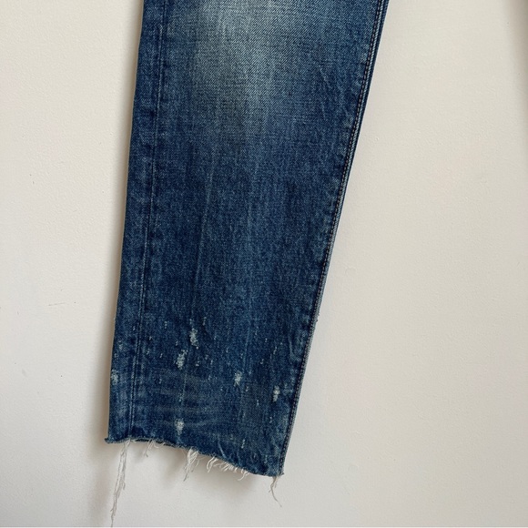 Helmut Lang High Rise Crop Slim Jeans in Light Jackhammer Wash Size 26 - Picture 5 of 10